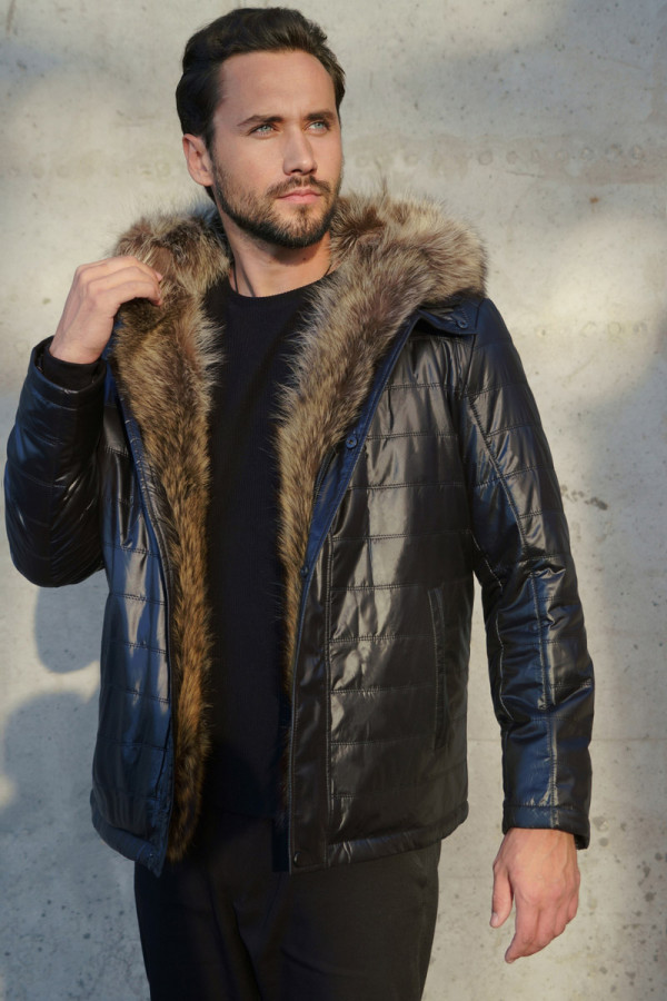 Men's camel hair jacket Freever UF 2319 black, Фото №9- freever.ua