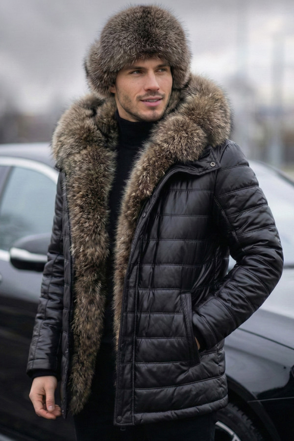 Men's camel hair jacket Freever UF 2319 black, Фото №2- freever.ua