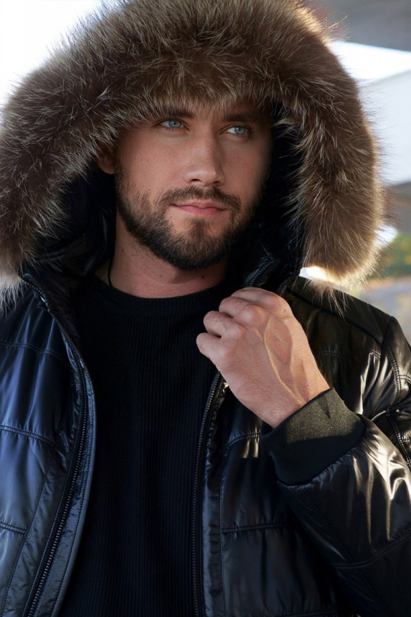 Herrenjacke aus Kamelwolle Freever UF 2343 schwarz, Фото №8- freever.ua