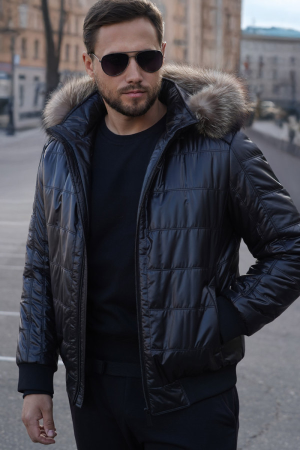 Camel wool jacket for men Freever UF 2343 black, Фото №2- freever.ua