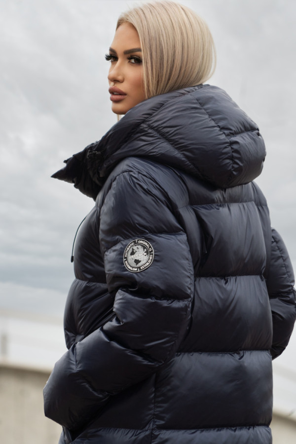 Women's down coat Freever NF 2529 blue, Фото №4- freever.ua