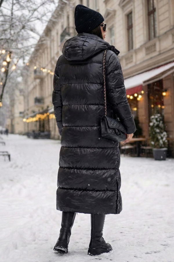 Women's down coat Freever NF 2529 black, Фото №6- freever.ua