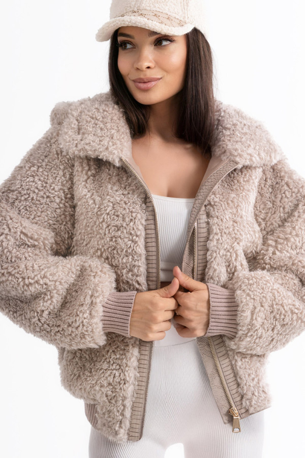 Women's coat Freever NF 25638 mokko