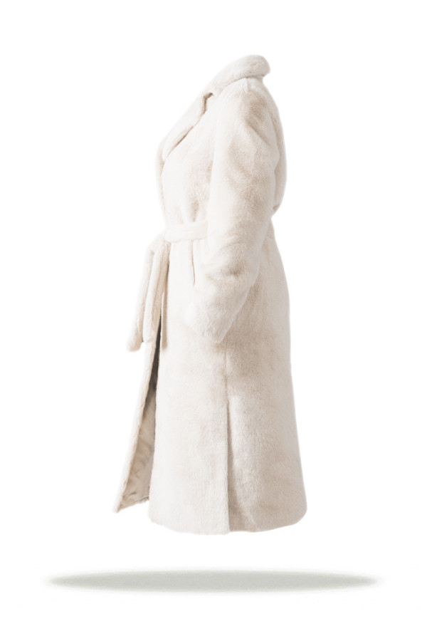 Eco-coat for women Freever UF 28325 milky, Фото №4- freever.ua
