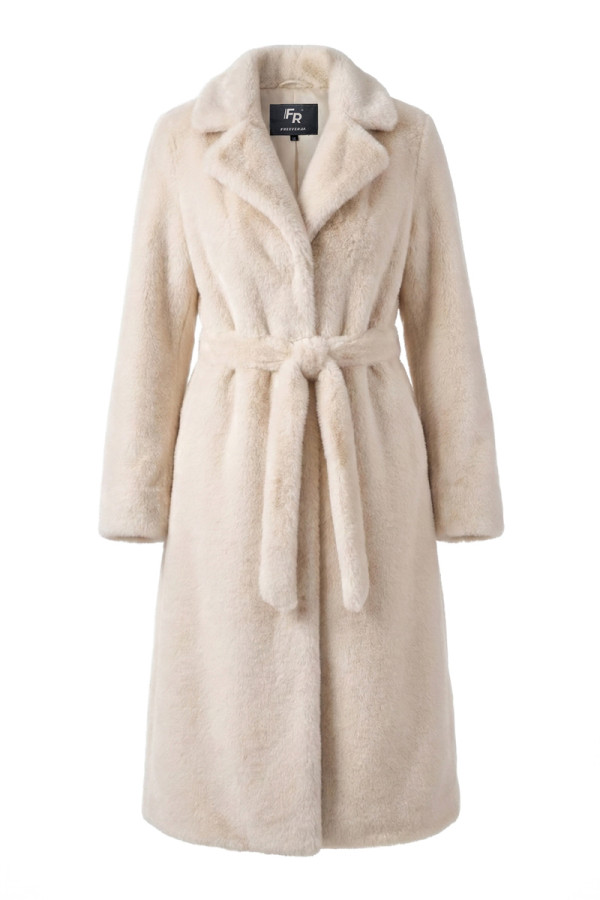 Eco-coat for women Freever UF 28325 beige, Фото №2- freever.ua