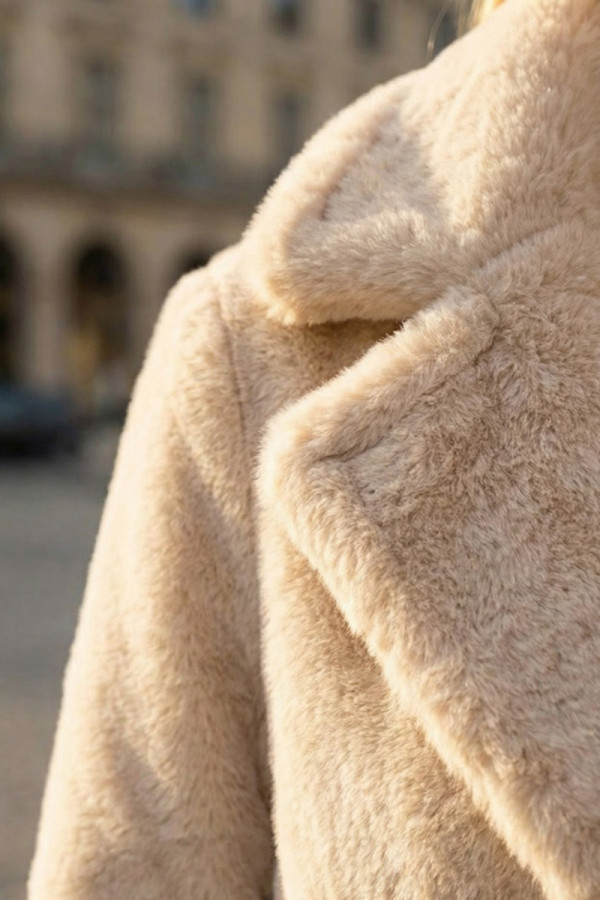 Eco-coat for women Freever UF 28325 beige, Фото №4- freever.ua