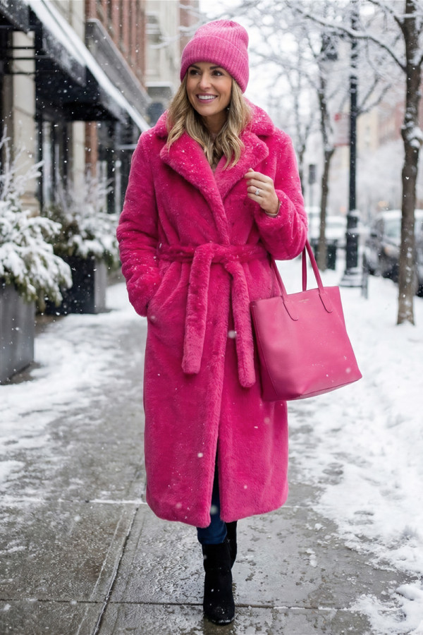 Eco-coat for women Freever UF 28325 raspberry, Фото №7- freever.ua