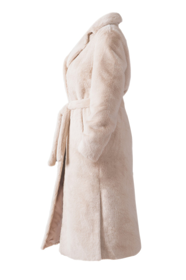 Eco-coat for women Freever UF 28325 beige, Фото №3- freever.ua