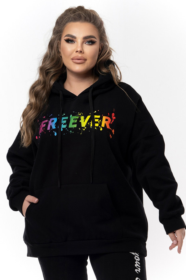 Women's sweatshirt Freever WF 5409 black, Фото №2- freever.ua