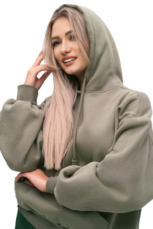 Women's Hoodie Freever UF 5410 Khaki , Фото №8- freever.ua