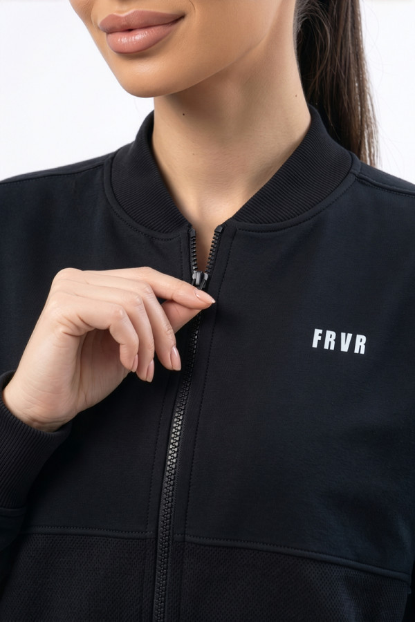 Womens sports sweatshirt Freever NF 5519 black, Фото №2- freever.ua