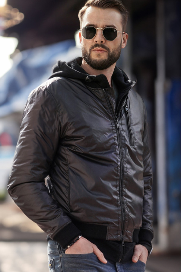 Men's Bomber Jacket Freever SF 70392 Black, Фото №4- freever.ua
