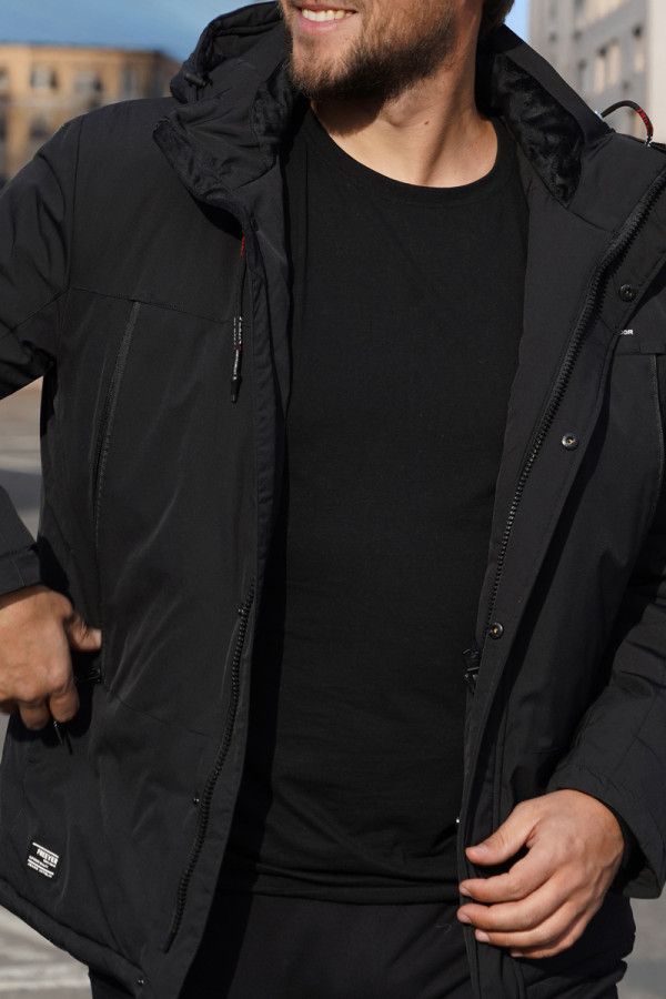 Demi-season jacket for men Freever WF 70559 black, Фото №3- freever.ua