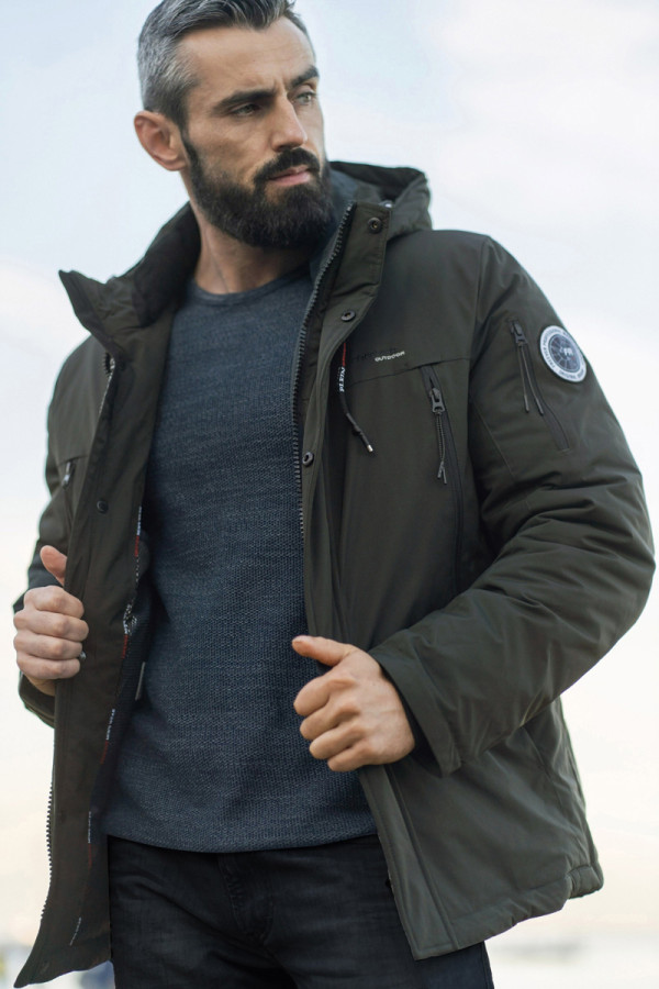 Demi-season jacket for men Freever WF 70559 khaki, Фото №4- freever.ua
