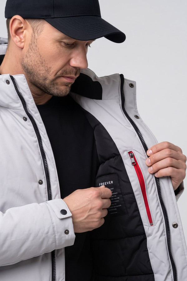 Men's Jacket Freever JF 71188 Light Grey, Фото №4- freever.ua