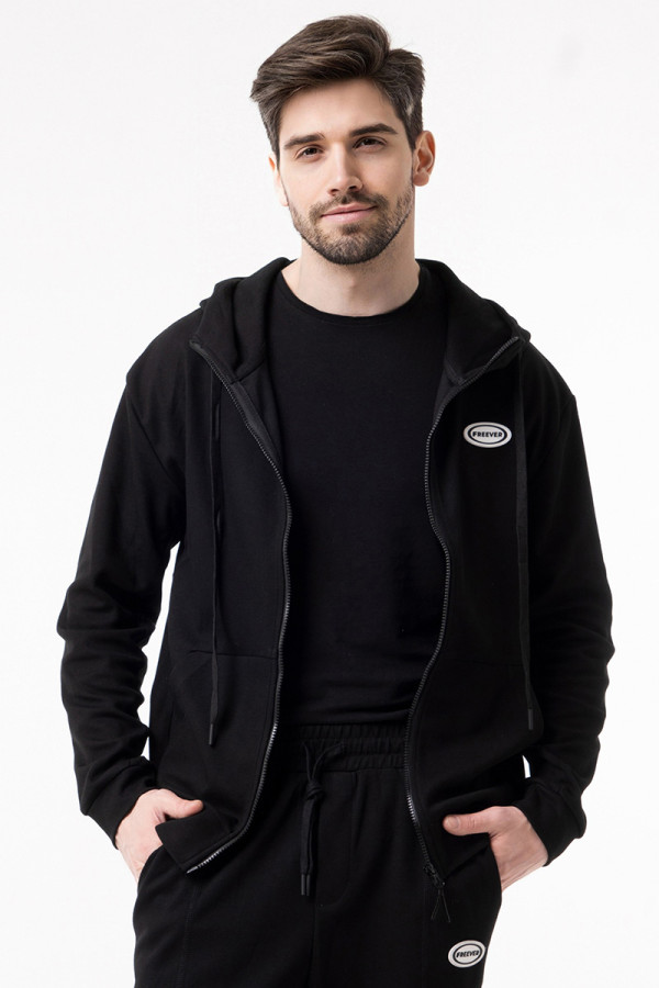 Men's sports jacket Freever WF 8408 black, Фото №2- freever.ua