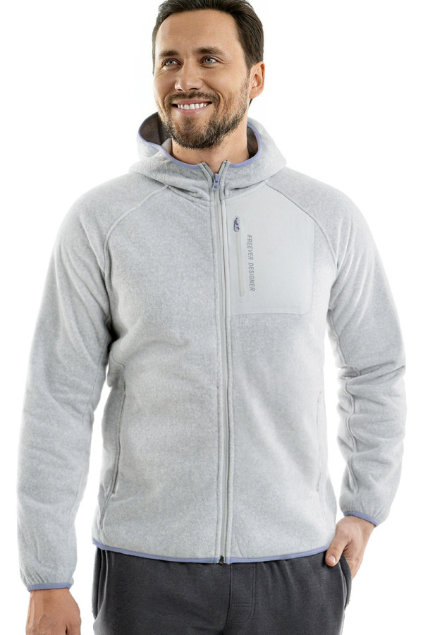 Men's fleece jacket Freever UF 8411 gray, Фото №2- freever.ua