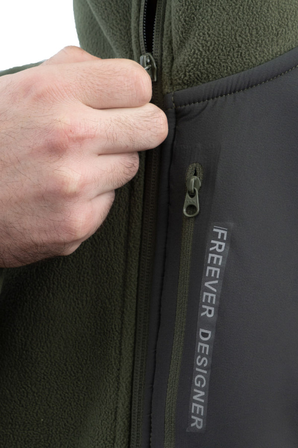 Men's fleece jacket Freever UF 8411 khaki, Фото №4- freever.ua