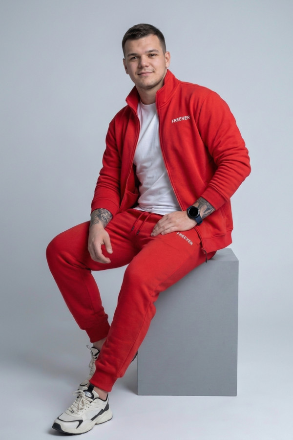 Men's tracksuit Freever UF 8710 red, Фото №5- freever.ua