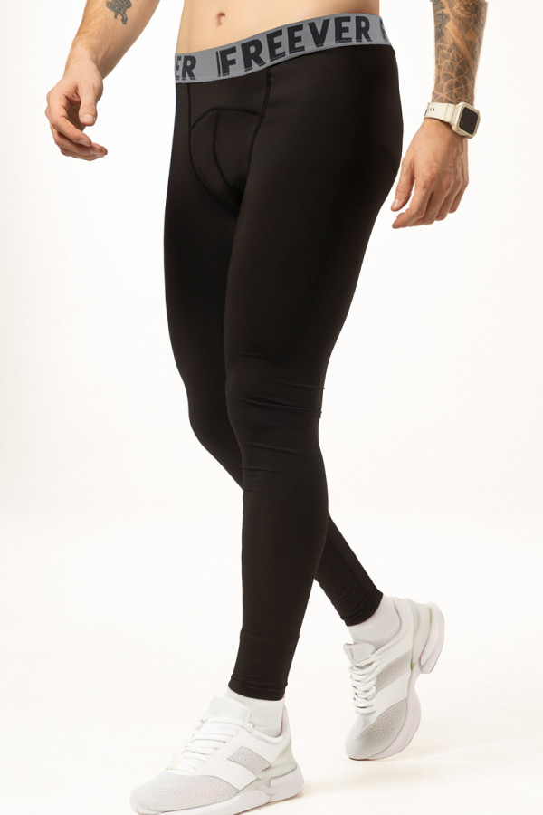 Fitness leggings for men Freever UF 8913 black, Фото №2- freever.ua