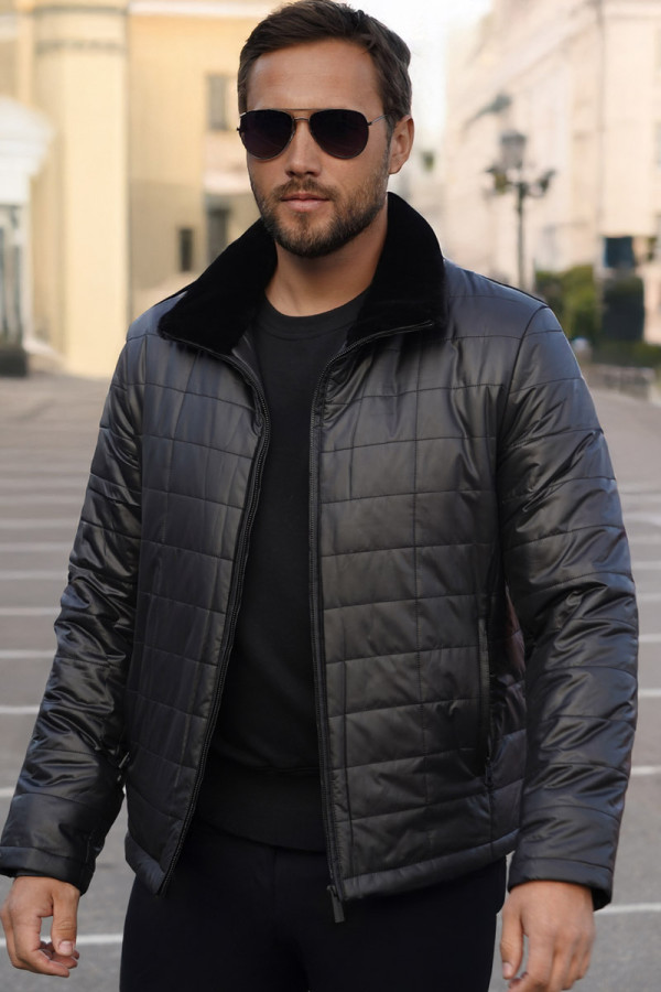 Camel wool jacket for men Freever UF 9014 black, Фото №5- freever.ua