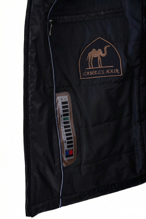 Camel wool jacket for men Freever UF 9014 black, Фото №7- freever.ua