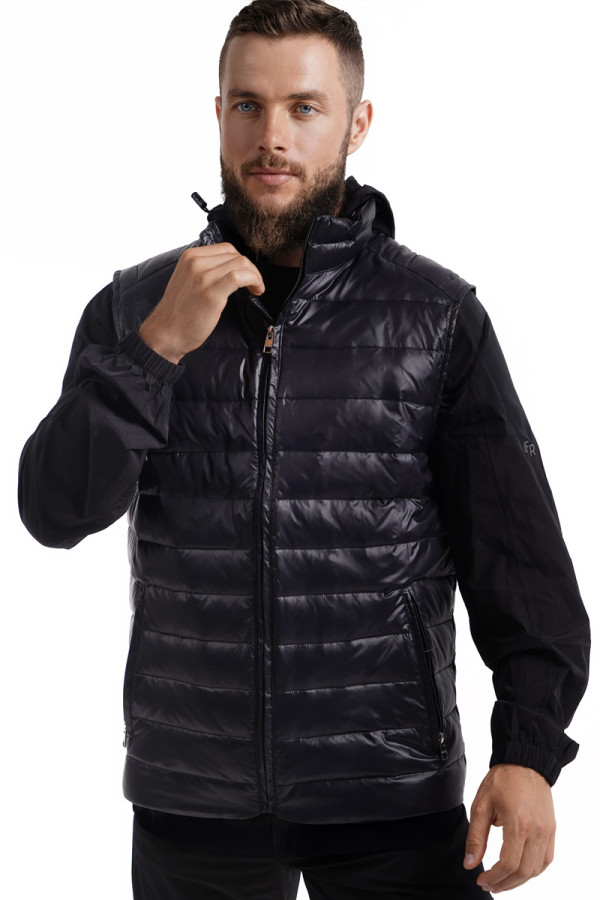 Men's down vest Freever NF 916 black, Фото №2- freever.ua