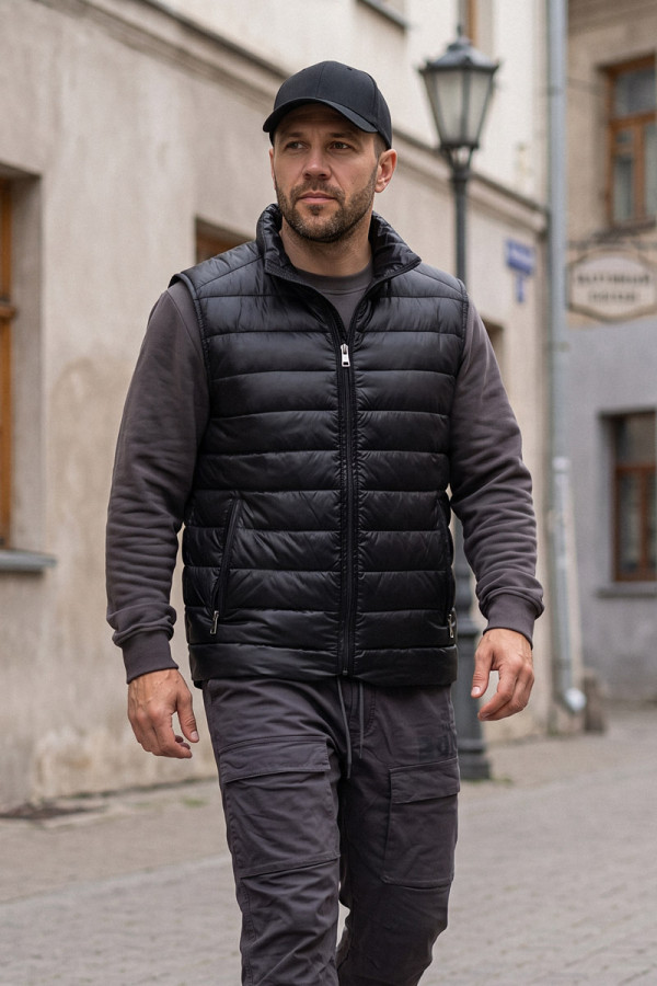 Men's down vest Freever NF 916 black, Фото №2- freever.ua