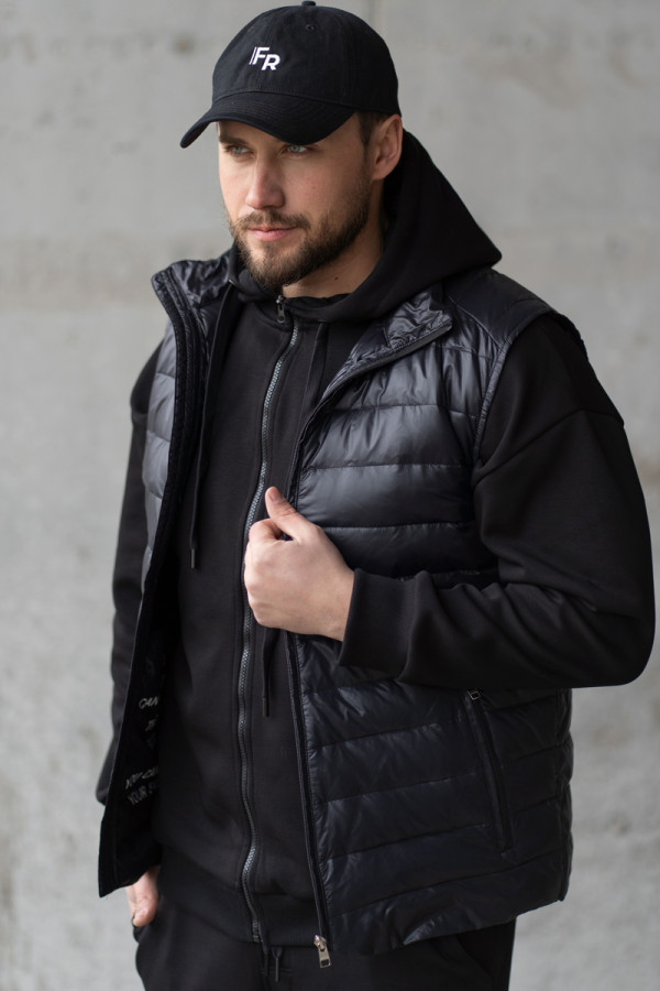 Men's down vest Freever NF 916 black, Фото №2- freever.ua