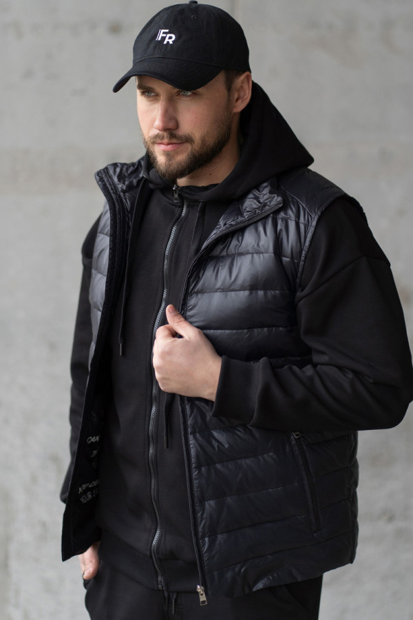 Men's down vest Freever NF 916 black, Фото №2- freever.ua