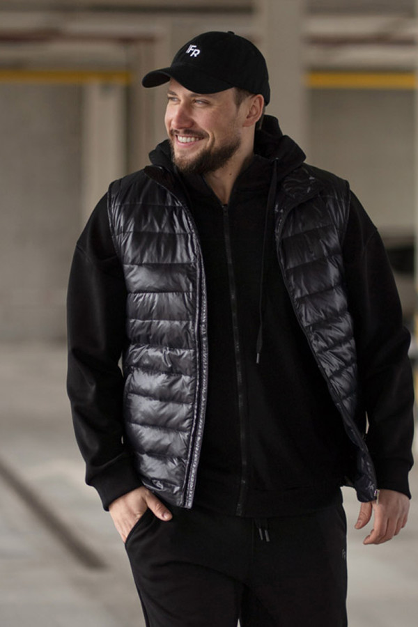 Men's down vest Freever NF 916 black, Фото №3- freever.ua
