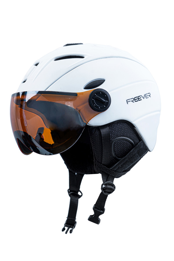 Ski helmet with visor Freever GF MS95 white
